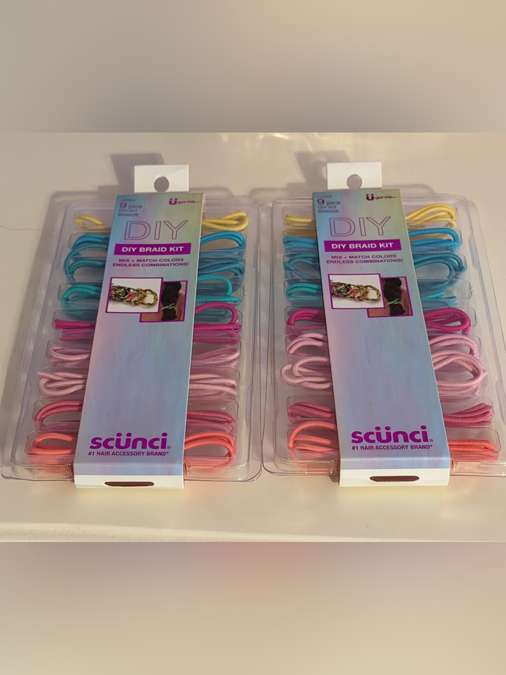 Bundle of 2! Scunci DIY Braid Kit Hair Ties - Pastel Multi-Color Set